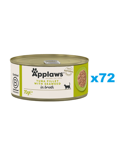 APPLAWS Cat Adult Tuňák s řasami ve vývaru 72x70 g