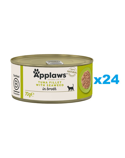 APPLAWS Cat Adult Tuňák s mořskými řasami ve vývaru 24x70 g