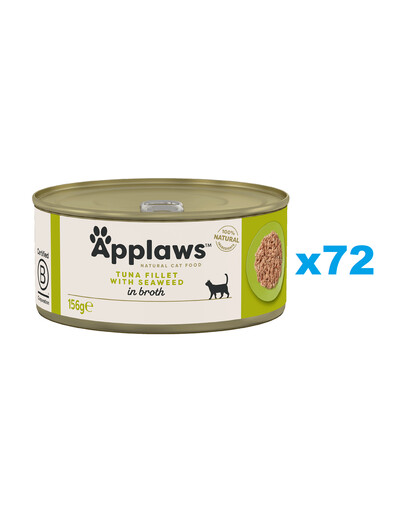 APPLAWS Cat Tuňák a mořské řasy ve vývaru 72x156 g