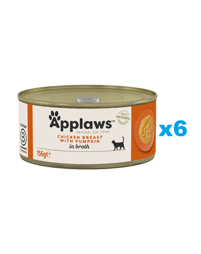 APPLAWS Cat Adult Kuřecí prsa a dýně ve vývaru 6x156 g