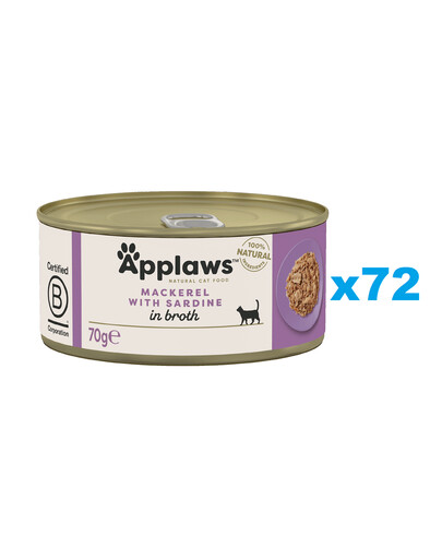 APPLAWS Cat Adult Makrela a sardinky 72x70 g
