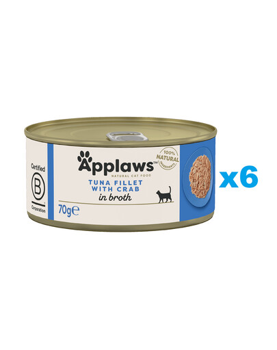 APPLAWS Cat Adult Tuňák a krab ve vývaru 6x70 g