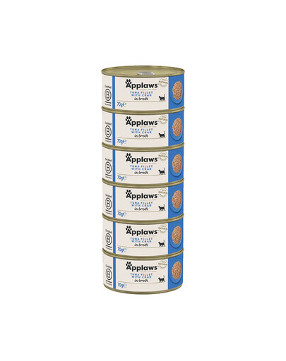 APPLAWS Cat Adult Tuňák a krab ve vývaru 6x70 g