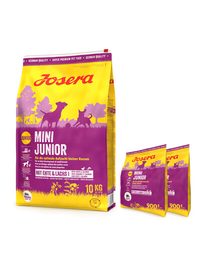 JOSERA Mini Junior 10kg pro štěňata malých plemen + 2x 900g GRATIS