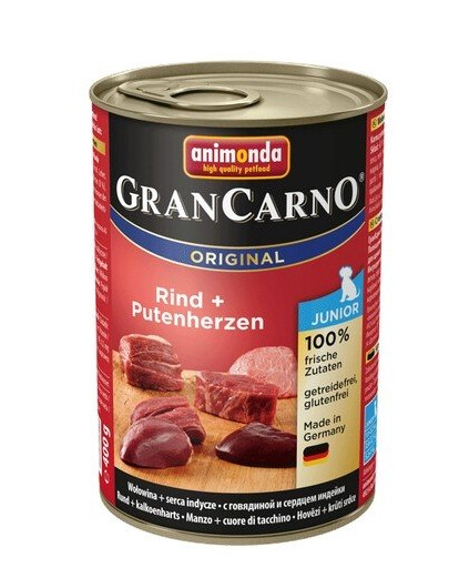 ANIMONDA GranCarno Junior hovězí & krůtí srdce 400 g