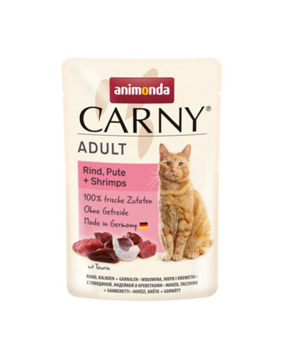 ANIMONDA Carny Adult Hovězí, krůta & krevety 85g kapsička pro kočky