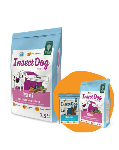 GREEN PETFOOD InsectDog Mini Grainfree 7,5 kg + 900g & Denties ZDARMA