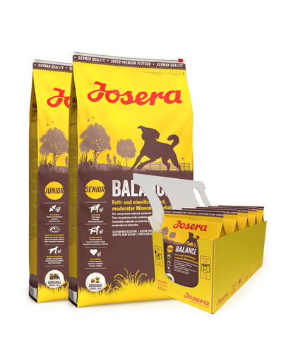 JOSERA Balance 2 x 12,5kg pro starší nebo méně aktivní psy + 5 x 900g GRATIS