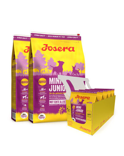JOSERA Mini Junior 2 x 10kg pro štěňata malých plemen + 5 x 900g GRATIS