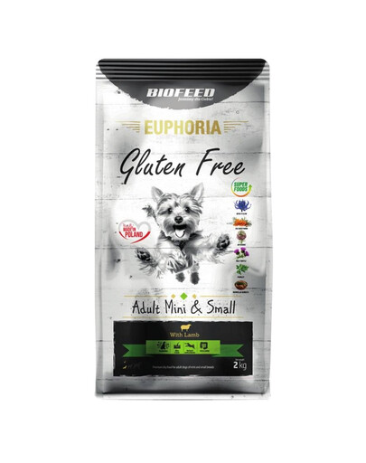 BIOFEED EUPHORIA Gluten Free s jehněčím pro štěňata malých plemen 12 kg