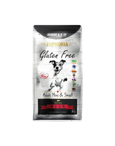 BIOFEED EUPHORIA Gluten Free s hovězím masem pro štěňata malých plemen 12 kg