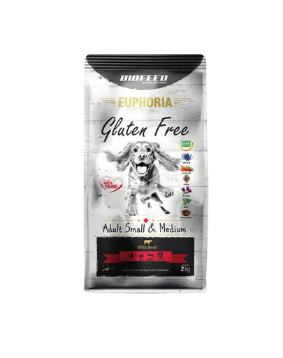 BIOFEED EUPHORIA Gluten Free s hovězím masem pro psy středních plemen 2 kg