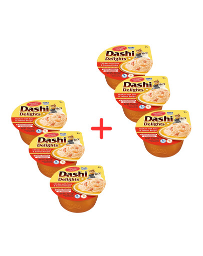 INABA Cat Dashi Delights Kuřecí maso, tuňák a losos 6x70 g