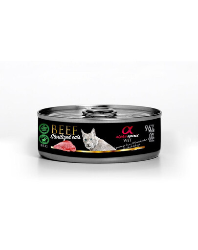 ALPHA SPIRIT Beef for sterilised cats 85g hovězí konzerva pro kastrované kočky