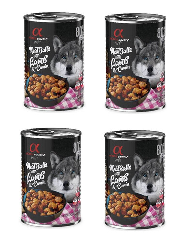 ALPHA SPIRIT Masové kuličky Jehněčí s kmínem 4 x 400 g