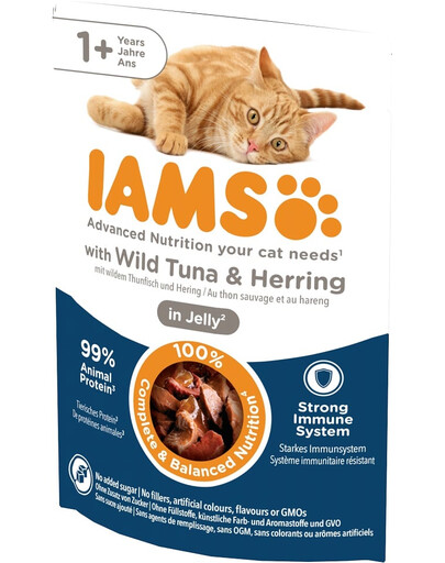 IAMS Cat Adult All Breeds Tuna & Herring In Jelly 85g