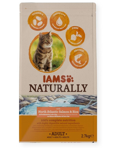 IAMS Naturally Adult Cat with North Atlantic Salmon & Rice 2,7 kg