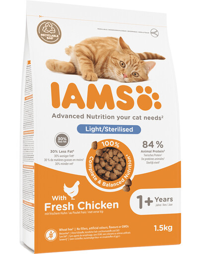 IAMS for Vitality Sterilised Chicken 1,5kg