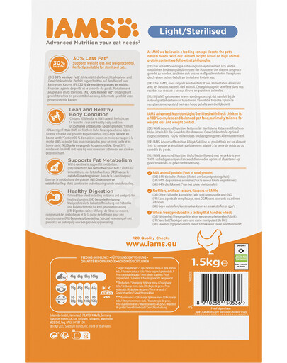 IAMS for Vitality Sterilised Chicken 1,5kg