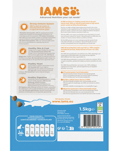 IAMS for Vitality pro dospělé kočky s mořskými rybami 1,5 kg