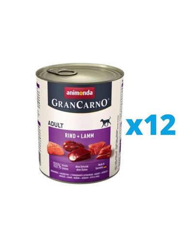 ANIMONDA GranCarno Adult hovězí & jehně 12 x 800 g