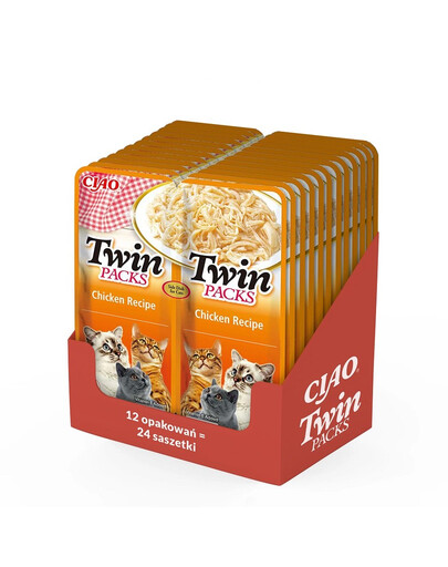 INABA Twin Kuřecí maso ve vývaru pro kočky 24x40 g