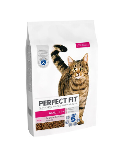 PERFECT FIT Adult 1+ 7 kg kompletní krmivo pro dospělé kočky bohaté na čerstvého lososa