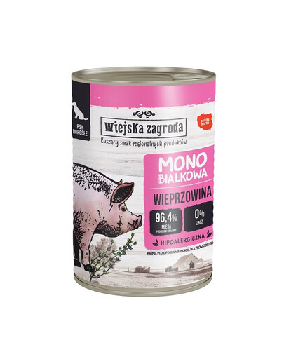 Wieprzowina monobiałkowa mokra karma dla psa 400g