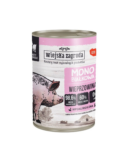 Wieprzowina monobiałkowa mokra karma dla kota 400g