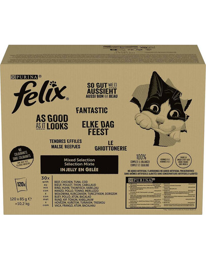 FELIX Směs příchutí 120x85g pro dospělé kočky