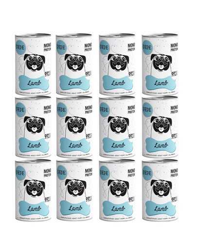 PAKA ZWIERZAKA PEPE Lamb 99% (jagnięcina) 12x400 g
