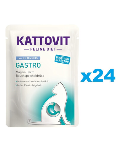 KATTOVIT Feline Diet Gastro Kaczka z ryżem 24 x 85 g
