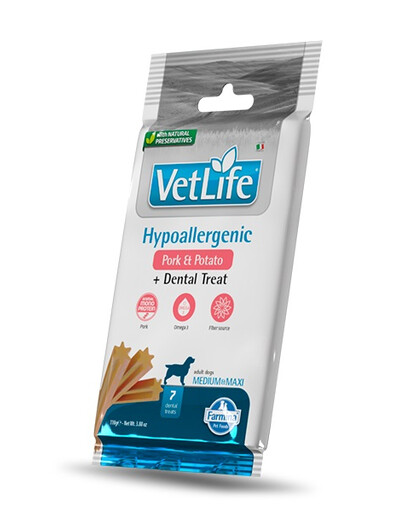 FARMINA Vet Life Dental Treat Hypoallergenic Pork Medium/Maxi 100 g (7 ks) dentální pamlsek pro střední a velké psy