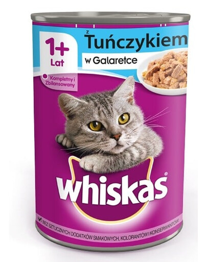 WHISKAS Adult konzerva 400g - krmivo pro dospělé kočky s tuňákem v želé