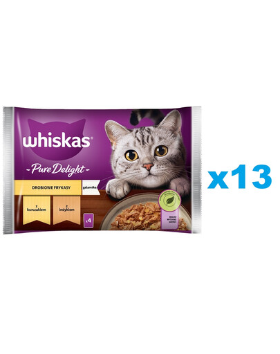 WHISKAS Adult 52x85g kapsičky Poultry Frikase krmivo pro dospělé kočky v želé s: kuřecím masem, krůtou