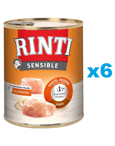 RINTI Sensible Kurczak z ryżem 6x800 g