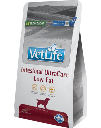 FARMINA Vet Life Dog Intestinal Ultra Care Low Fat 1,5 kg dietní krmivo pro psy s poruchami vstřebávání ve střevech