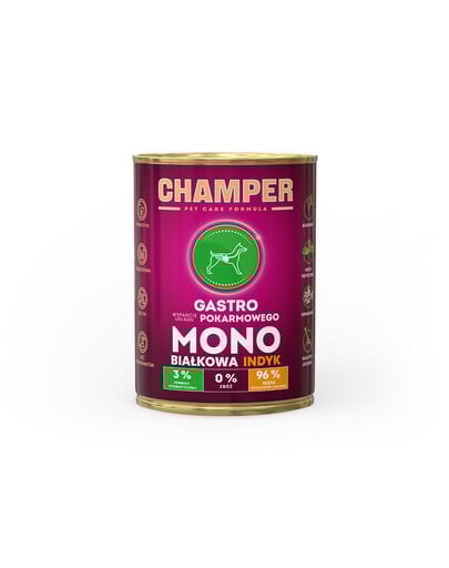 CHAMPER Gastro Krůtí monoproteinové krmivo pro psy 400g