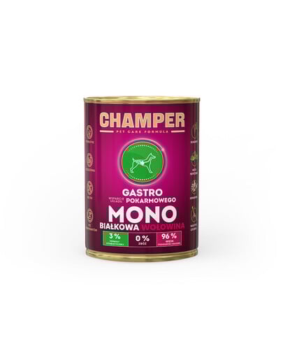 CHAMPER Gastro Hovězí monoproteinové krmivo pro psy 400 g