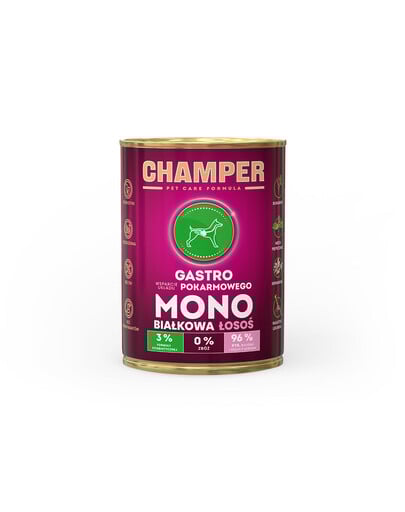 CHAMPER Gastro Losos monoproteinové krmiva pro psy 400 g