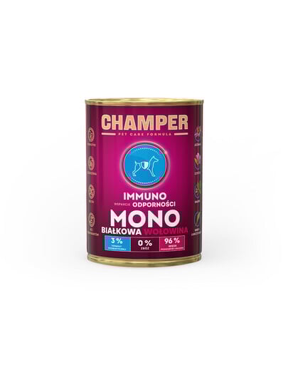 CHAMPER Immuno Hovězí monoproteinové krmivo pro psy 400 g