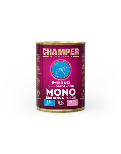 CHAMPER Immuno Losos monoproteinové krmivo pro psy 400 g