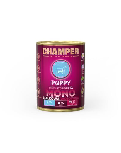 CHAMPER Puppy Hovězí monoproteinové krmivo pro štěňata 400 g