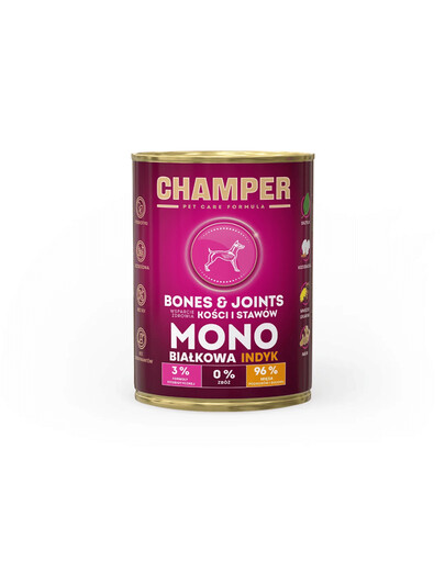 CHAMPER Bones Joints Krocan monoproteinové krmivo pro psy 400 g