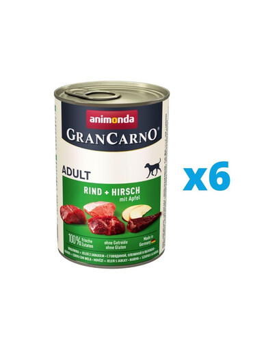 GranCarno zestaw z wołowiną, jeleniem i jabłkiem 6 x 400 g