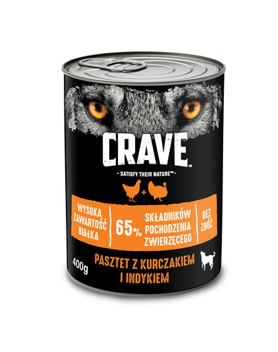 CRAVE puszka 24 x 400g - pasztet z kurczakiem i indykiem