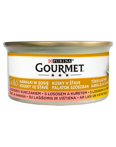 Gold Łosoś i kurczak w sosie 24x85 g mokra karma dla kotów