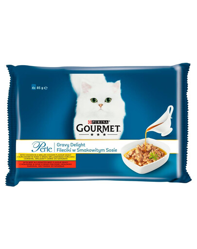 Perle Gravy kurczak, wołowina 48x85 g mokra karma dla kotów