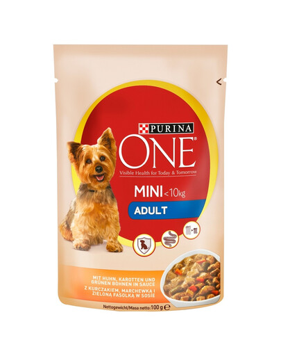 PURINA ONE Mini Active w sosie 20 x 100 g dla psów aktywnych ras małych