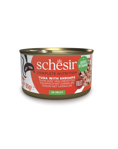 SCHESIR Tuňák s krevetami v želé pro kočky 85 g